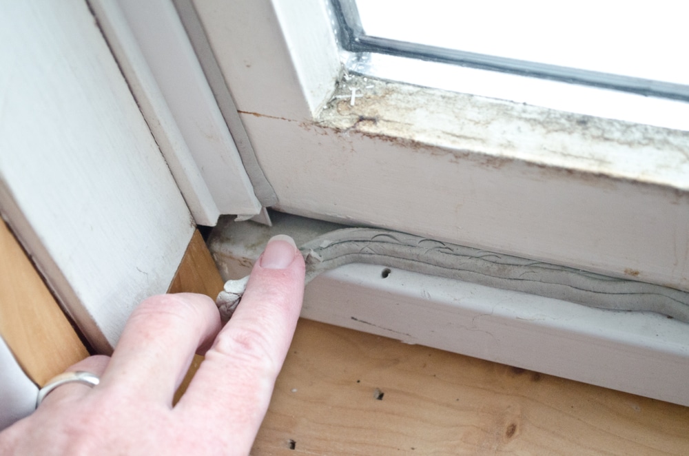 Checking window caulking for winterizing