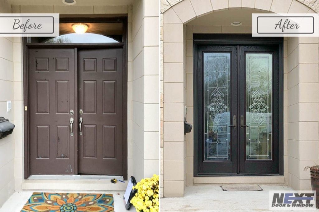 front door remodel before and after