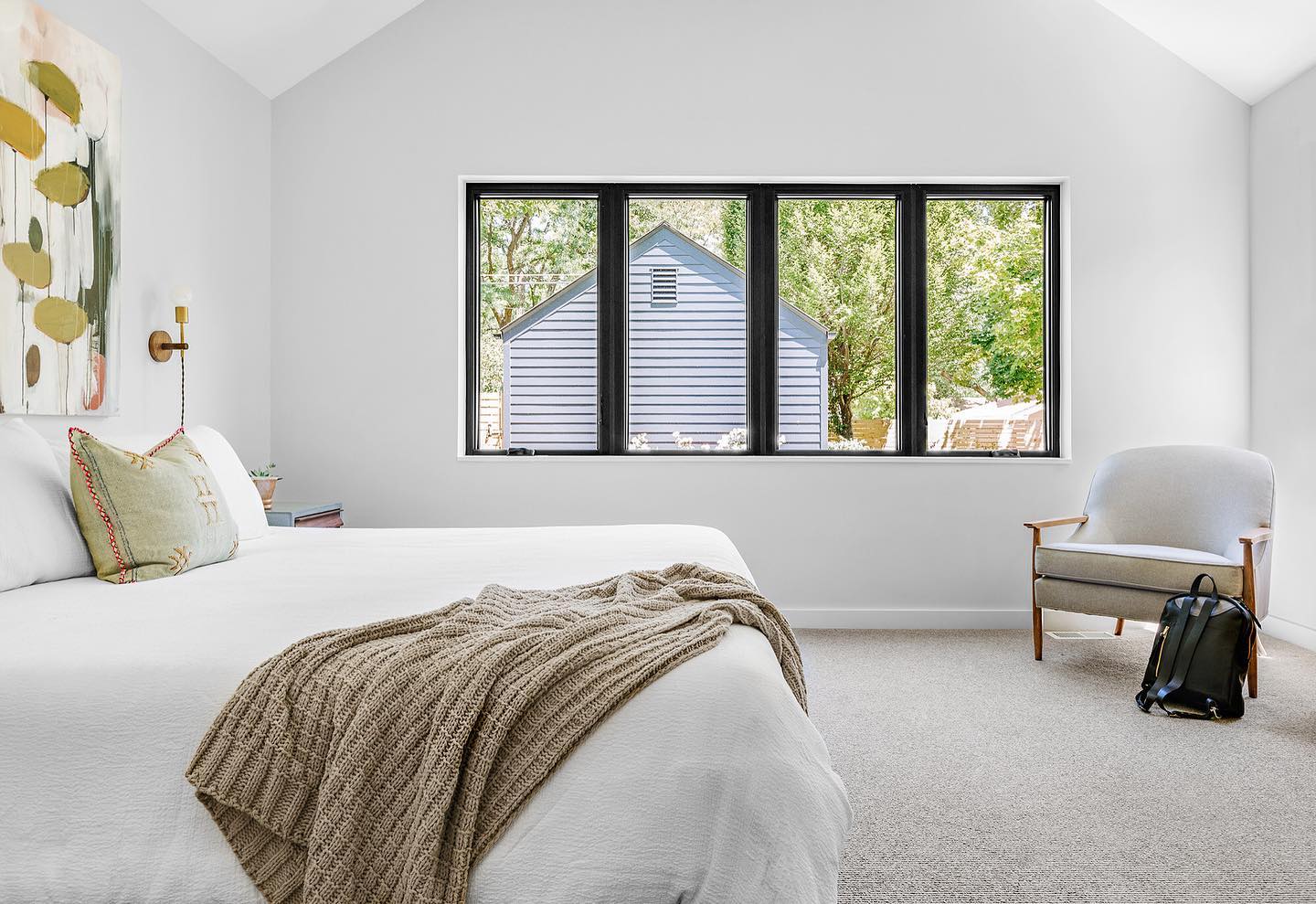 Bedroom windows with black trim