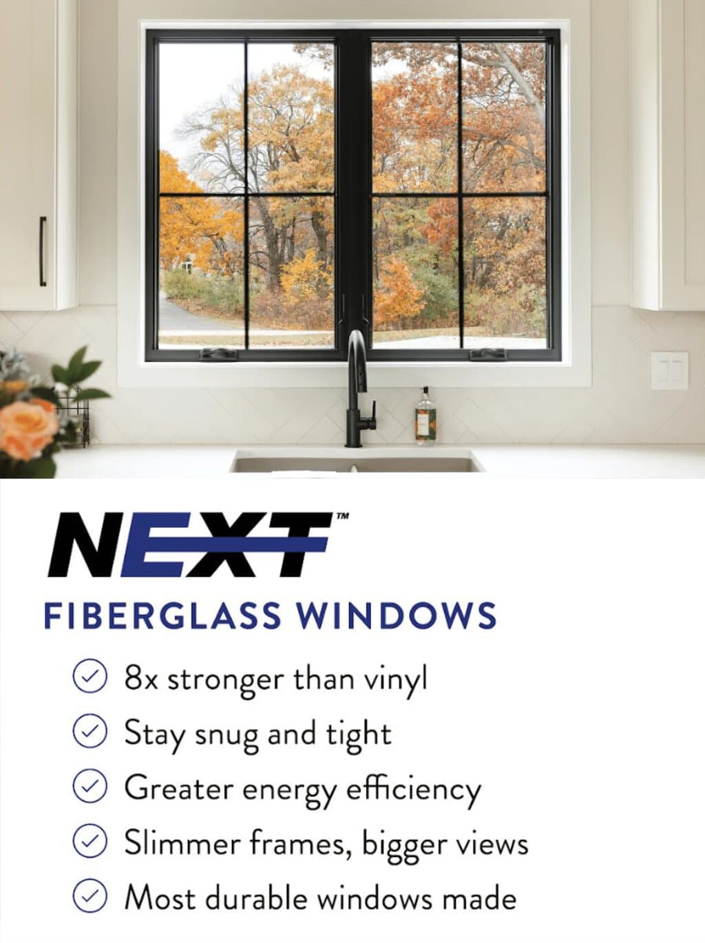 A list of benefits for Fiberglass windows