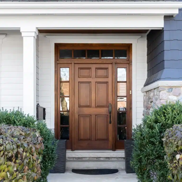 fiberglass woodgrain front door (exterior)