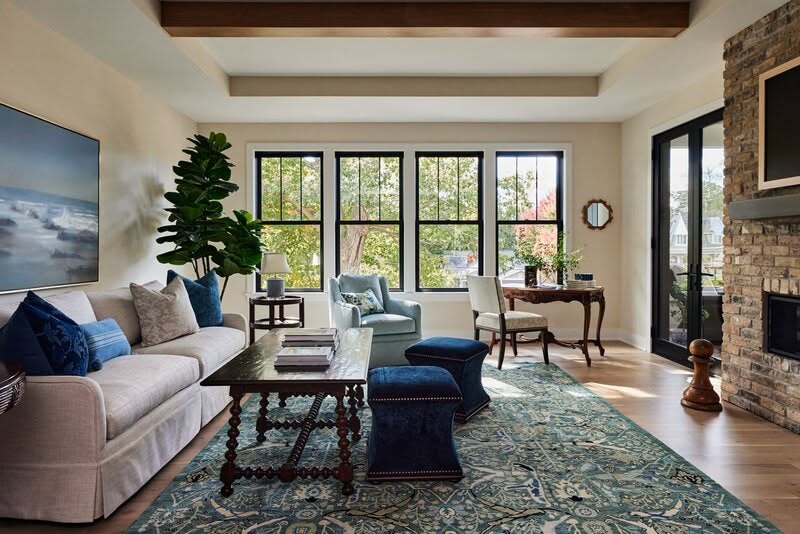 Double hung windows in living room